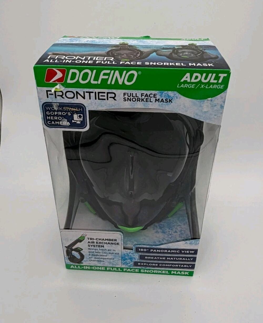 Dolfino Frontier Full Face Snorkel Mask Adult Size Large/Xtra Large NEW
